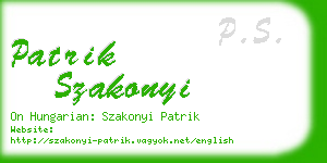 patrik szakonyi business card